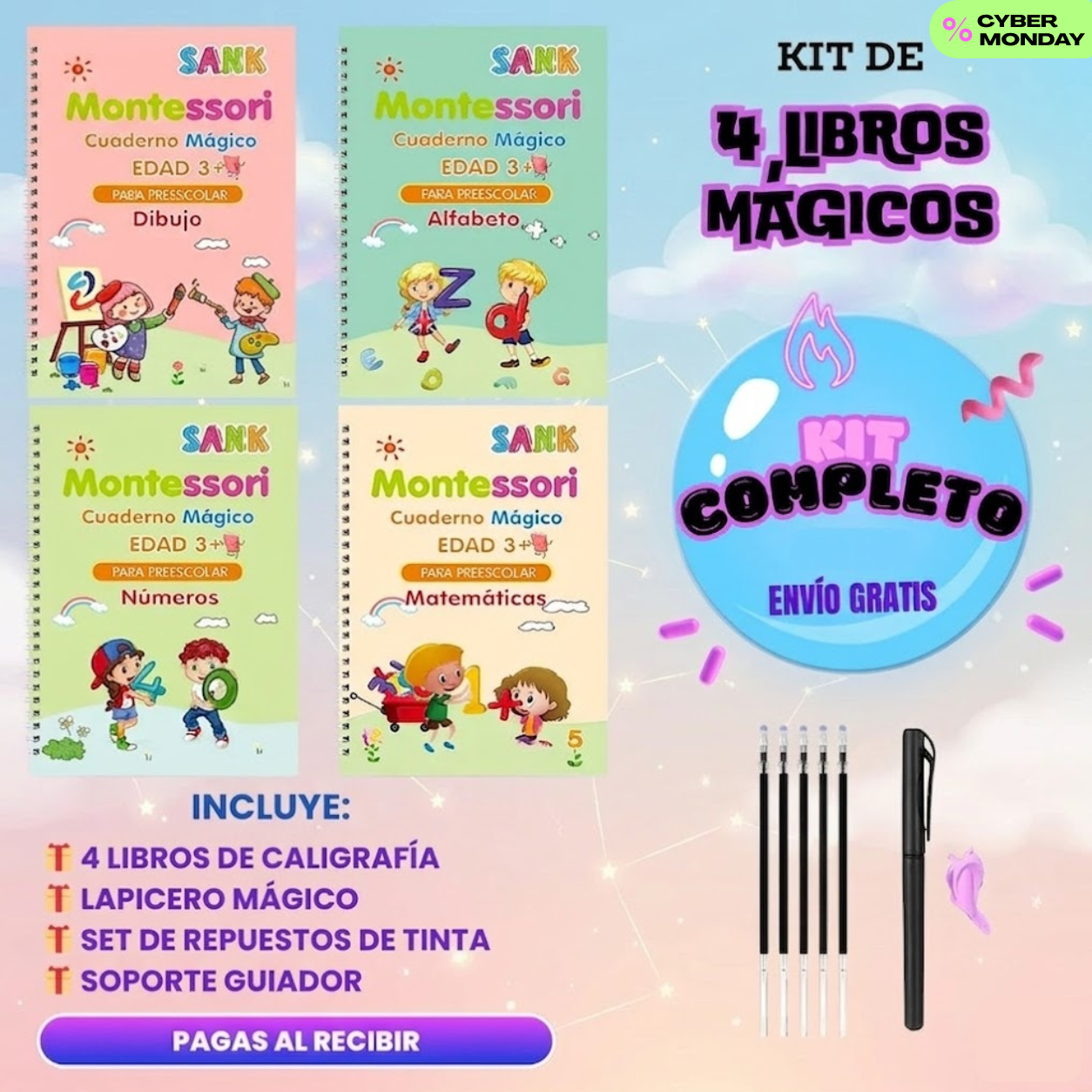 Set cuaderno magic caligrafia montessori ✍️