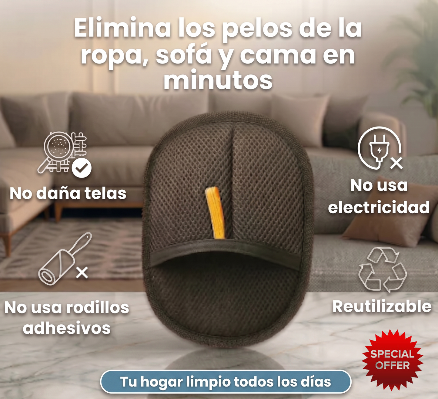 🧤 Pack de 3 Guantes Removedores de Pelo