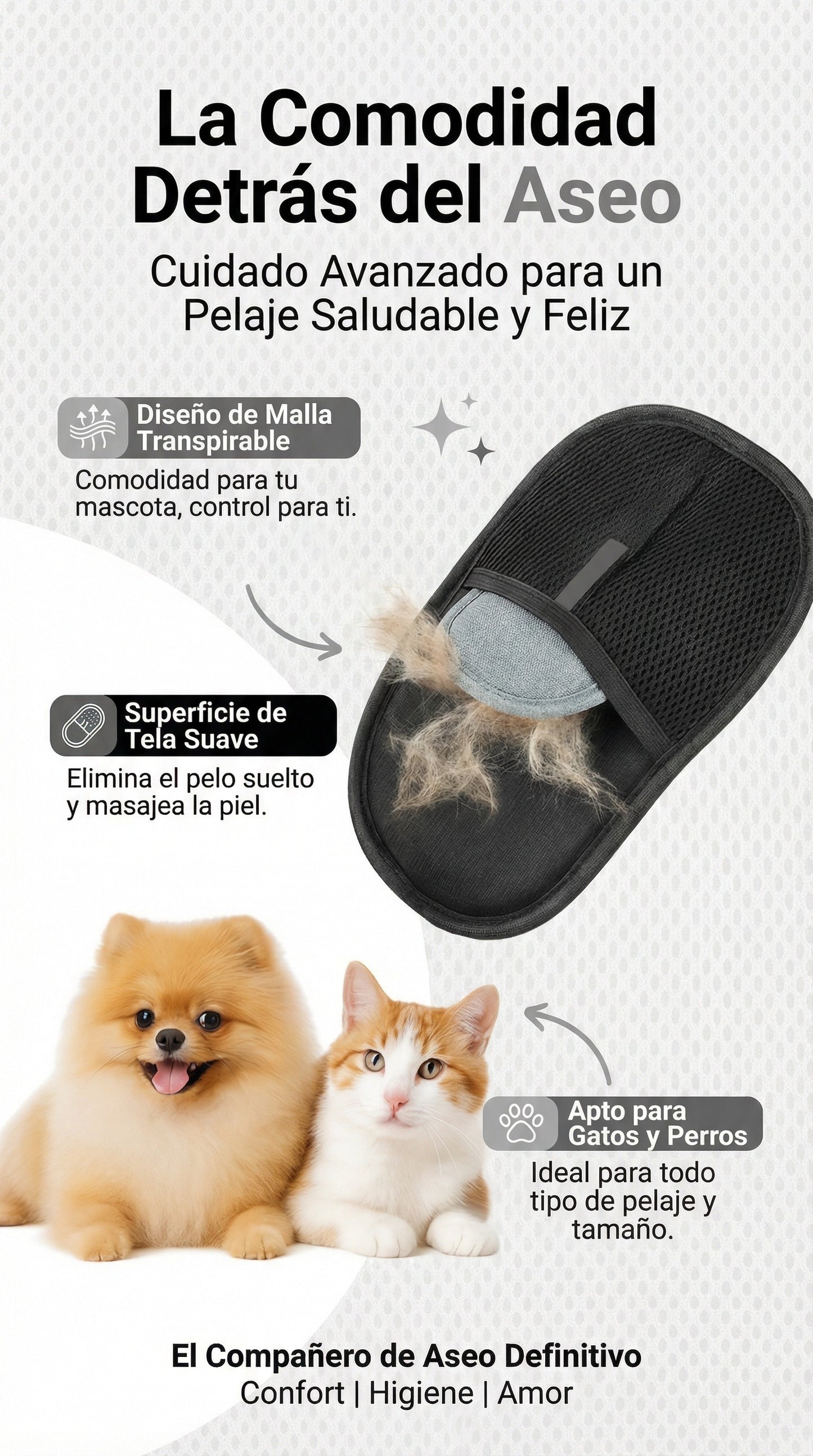 🧤 Pack de 3 Guantes Removedores de Pelo
