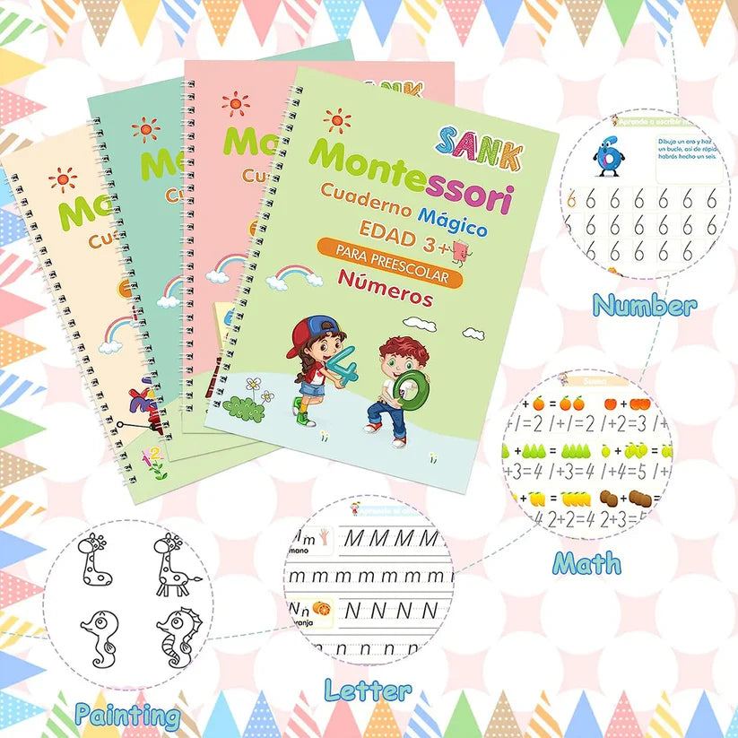 Set cuaderno magic caligrafia montessori ✍️