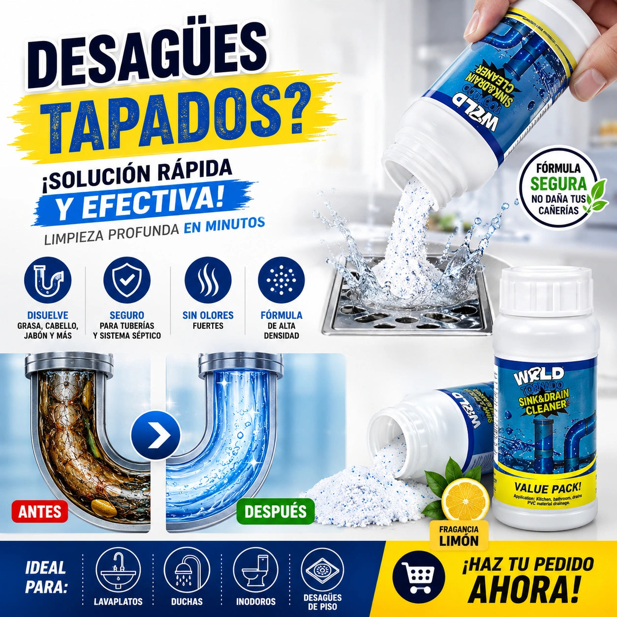 Polvo Limpiador De Drenaje