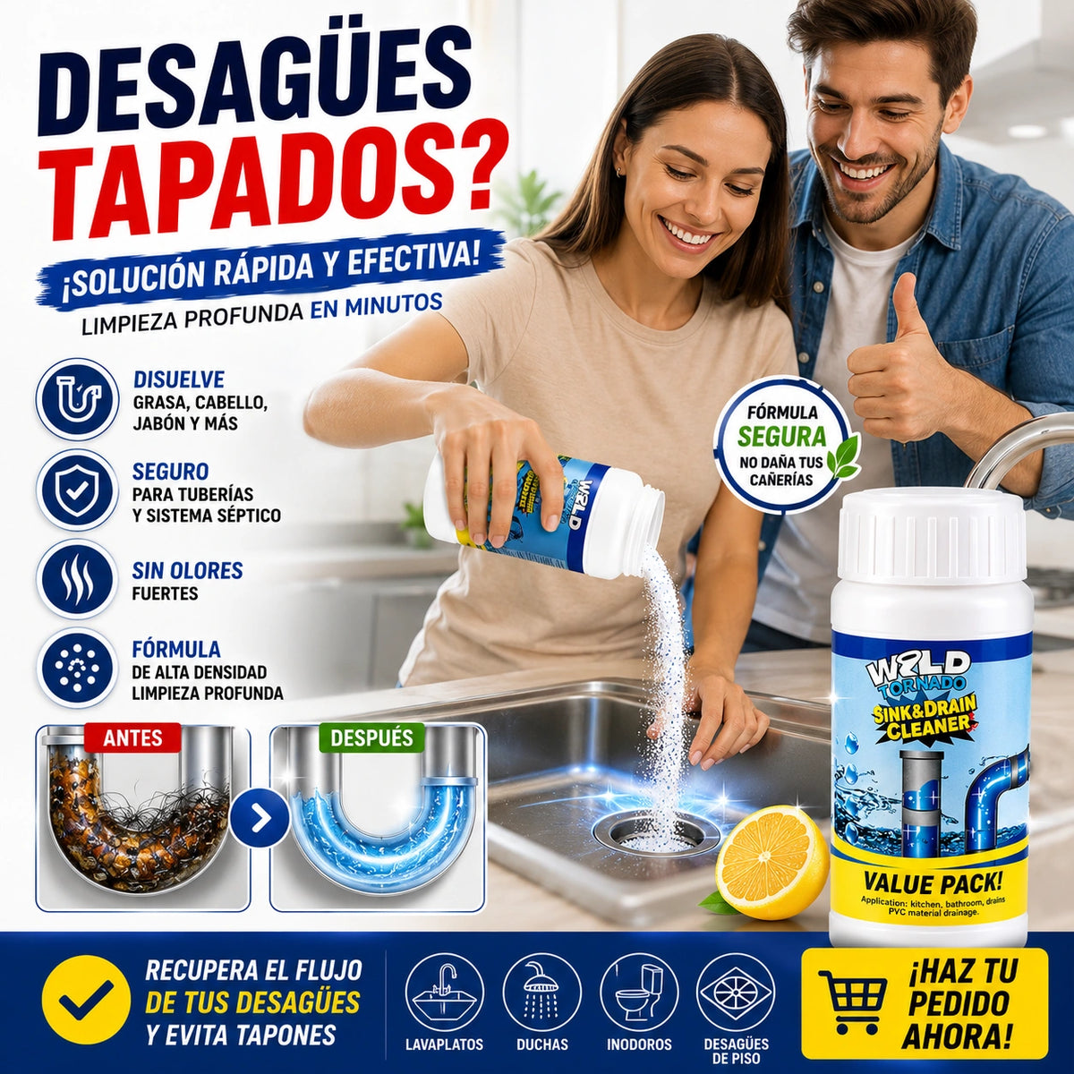 Polvo Limpiador De Drenaje